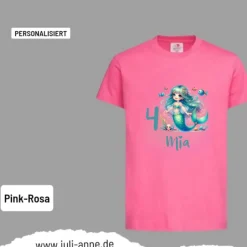 Personalisiertes Shirt GEBURTSTAG Zahl & Name personalisiert MERMAID CUTIE 4
