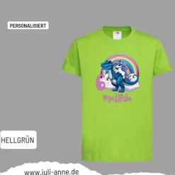 Personalisiertes Shirt GEBURTSTAG Zahl & Name personalisiert cooles Einhorn auf T-Rex