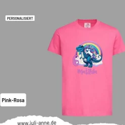 Personalisiertes Shirt GEBURTSTAG Zahl & Name personalisiert cooles Einhorn auf T-Rex