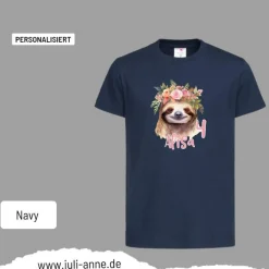 Personalisiertes Shirt GEBURTSTAG Zahl & Name personalisiert Faultier