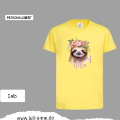 Personalisiertes Shirt GEBURTSTAG Zahl & Name personalisiert Faultier