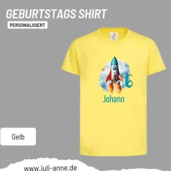 Personalisiertes Shirt GEBURTSTAG Zahl & Name personalisiert SPACE Rakete