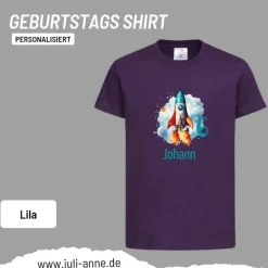 Personalisiertes Shirt GEBURTSTAG Zahl & Name personalisiert SPACE Rakete