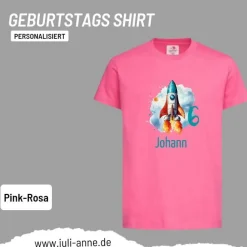 Personalisiertes Shirt GEBURTSTAG Zahl & Name personalisiert SPACE Rakete
