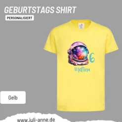 Personalisiertes Shirt GEBURTSTAG Zahl & Name personalisiert SPACE Astronauten-Helm