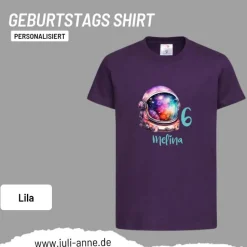 Personalisiertes Shirt GEBURTSTAG Zahl & Name personalisiert SPACE Astronauten-Helm