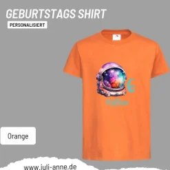 Personalisiertes Shirt GEBURTSTAG Zahl & Name personalisiert SPACE Astronauten-Helm