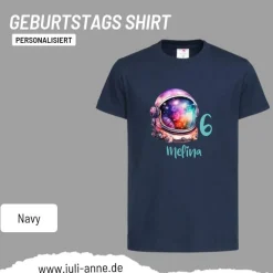 Personalisiertes Shirt GEBURTSTAG Zahl & Name personalisiert SPACE Astronauten-Helm