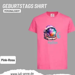 Personalisiertes Shirt GEBURTSTAG Zahl & Name personalisiert SPACE Astronauten-Helm