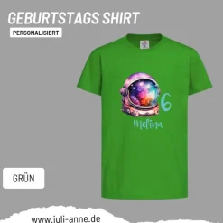 Personalisiertes Shirt GEBURTSTAG Zahl & Name personalisiert SPACE Astronauten-Helm