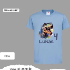 Personalisiertes Shirt GEBURTSTAG Zahl & Name personalisiert Dino T-rex