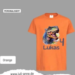 Personalisiertes Shirt GEBURTSTAG Zahl & Name personalisiert Dino T-rex