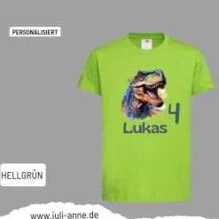 Personalisiertes Shirt GEBURTSTAG Zahl & Name personalisiert Dino T-rex