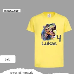 Personalisiertes Shirt GEBURTSTAG Zahl & Name personalisiert Dino T-rex