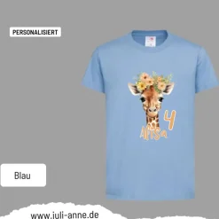 Personalisiertes Shirt GEBURTSTAG Zahl & Name personalisiert Giraffe