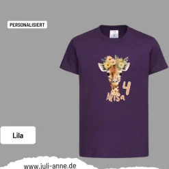 Personalisiertes Shirt GEBURTSTAG Zahl & Name personalisiert Giraffe