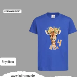 Personalisiertes Shirt GEBURTSTAG Zahl & Name personalisiert Giraffe
