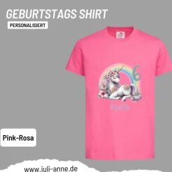 Personalisiertes Shirt GEBURTSTAG Zahl & Name personalisiert Rainbow Unicorn