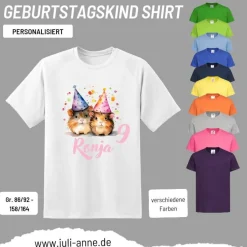 Personalisiertes Shirt GEBURTSTAG Zahl & Name personalisiert Meerschweinchen 2