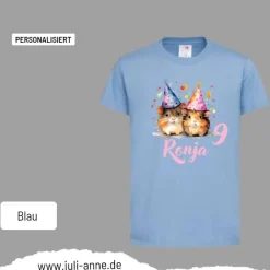 Personalisiertes Shirt GEBURTSTAG Zahl & Name personalisiert Meerschweinchen 2