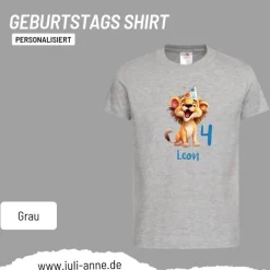 Personalisiertes Shirt GEBURTSTAG Zahl & Name personalisiert Party Löwe