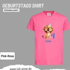 Personalisiertes Shirt GEBURTSTAG Zahl & Name personalisiert Party Löwe
