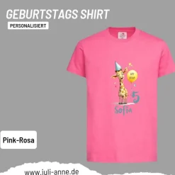 Personalisiertes Shirt GEBURTSTAG Zahl & Name personalisiert Party Giraffe
