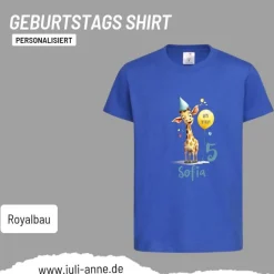 Personalisiertes Shirt GEBURTSTAG Zahl & Name personalisiert Party Giraffe