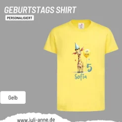 Personalisiertes Shirt GEBURTSTAG Zahl & Name personalisiert Party Giraffe