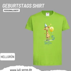 Personalisiertes Shirt GEBURTSTAG Zahl & Name personalisiert Party Giraffe