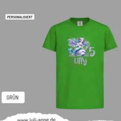 Personalisiertes Shirt GEBURTSTAG Zahl & Name personalisiert MERMAID CUTIE 6