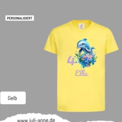 Personalisiertes Shirt GEBURTSTAG Zahl & Name personalisiert Aqua Delfin 4