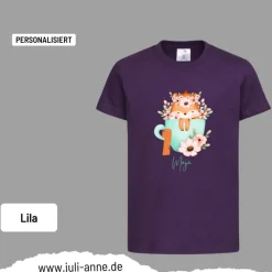 Personalisiertes Shirt GEBURTSTAG Zahl & Name personalisiert Fuchs in Tasse