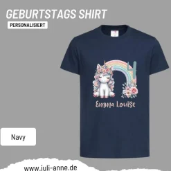 Personalisiertes Shirt GEBURTSTAG Zahl & Name personalisiert Rainbow Unicorn