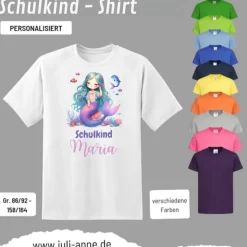 Personalisiertes Shirt SCHULKIND Name personalisiert Mermaid Cutie 8