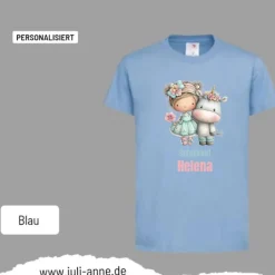 Personalisiertes Shirt SCHULKIND Name personalisiert EINHORN Mädchen 3