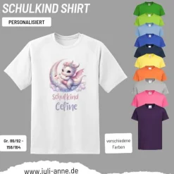 Personalisiertes Shirt SCHULKIND Name personalisiert Baby Drache Mond
