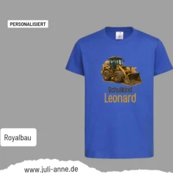 Personalisiertes Shirt SCHULKIND Name personalisiert Bagger BULLDOZER