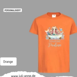 Personalisiertes Shirt SCHULKIND Name personalisiert MERMAID CUTIE 1 Pastell Schildkröten