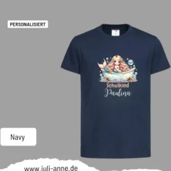 Personalisiertes Shirt SCHULKIND Name personalisiert MERMAID CUTIE 1 Pastell Schildkröten