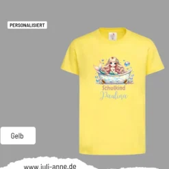 Personalisiertes Shirt SCHULKIND Name personalisiert MERMAID CUTIE 1 Pastell Schildkröten
