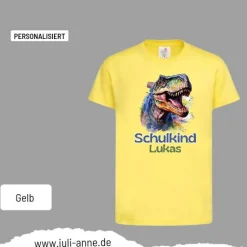 Personalisiertes Shirt SCHULKIND Name personalisiert T-Rex DINO