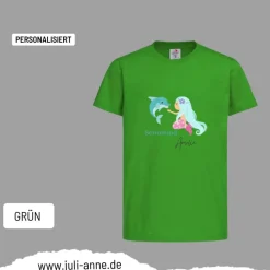 Personalisiertes Shirt SCHULKIND Name personalisiert Meerjungfrau & Delfin