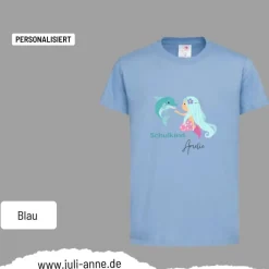 Personalisiertes Shirt SCHULKIND Name personalisiert Meerjungfrau & Delfin