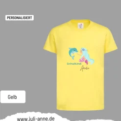 Personalisiertes Shirt SCHULKIND Name personalisiert Meerjungfrau & Delfin