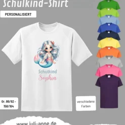 Personalisiertes Shirt SCHULKIND Name personalisiert MERMAID CUTIE 3