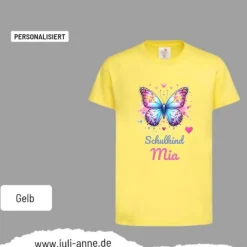 Personalisiertes Shirt SCHULKIND Name personalisiert Bagger Lovely Butterfly 1