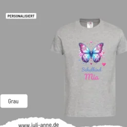 Personalisiertes Shirt SCHULKIND Name personalisiert Bagger Lovely Butterfly 1