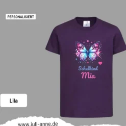 Personalisiertes Shirt SCHULKIND Name personalisiert Bagger Lovely Butterfly 1