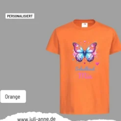 Personalisiertes Shirt SCHULKIND Name personalisiert Bagger Lovely Butterfly 1
